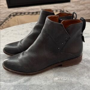 Franco Sarto women’s Owen Black Leather Ankle Booties